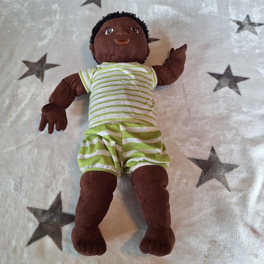 IKEA LEKKAMRAT Doll Plush Jointed African American Black Brown Hair Eye Baby Boy